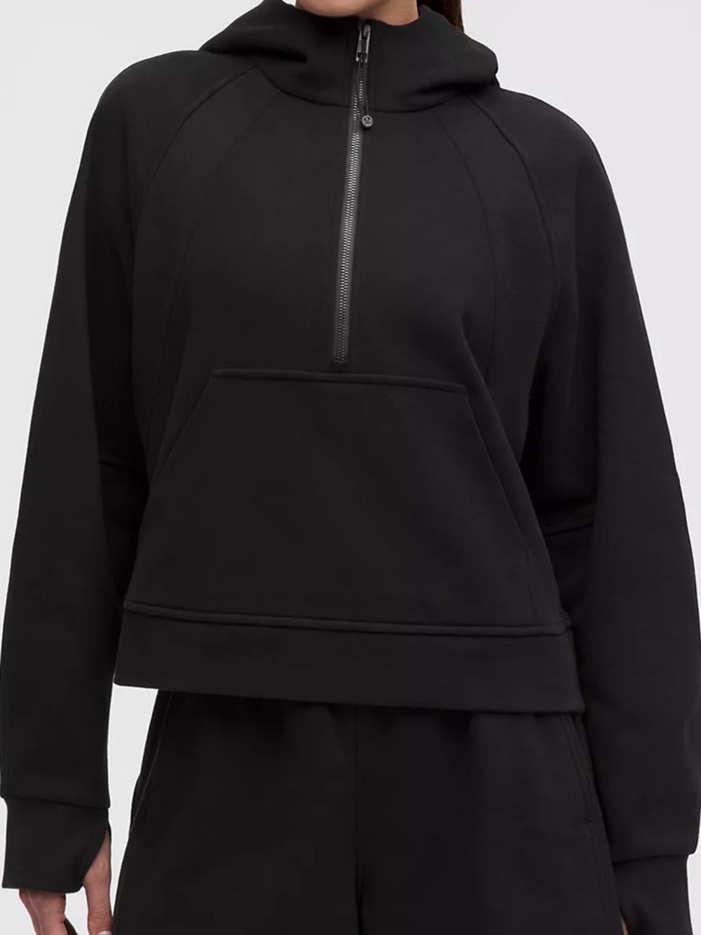 lululemon athletica Black Half-Zip Hooded Pullover